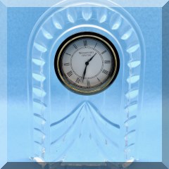 D42. Waterford Crystal clock. 5”h x 4”w - $25